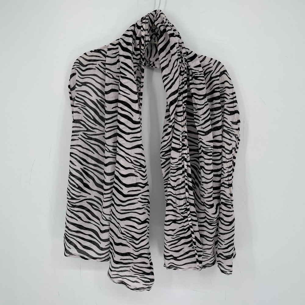 Old Navy Women's Black Zebra Print Lightweight Cotton Shawl Wrap Scarf One Size